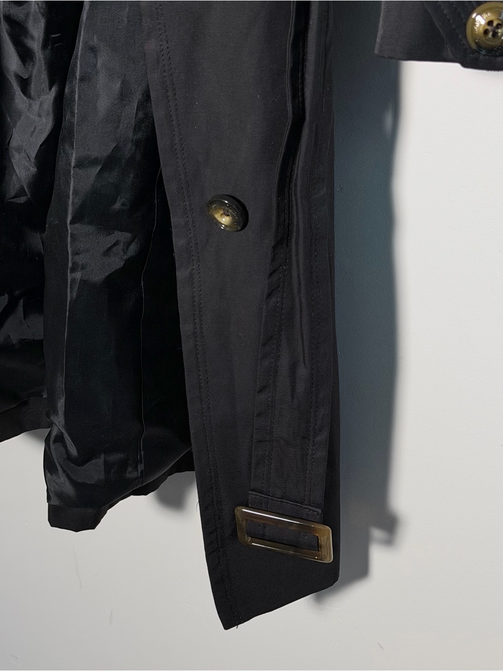 London Fog Classic Black Trench Coat Small - Picture 3 of 13